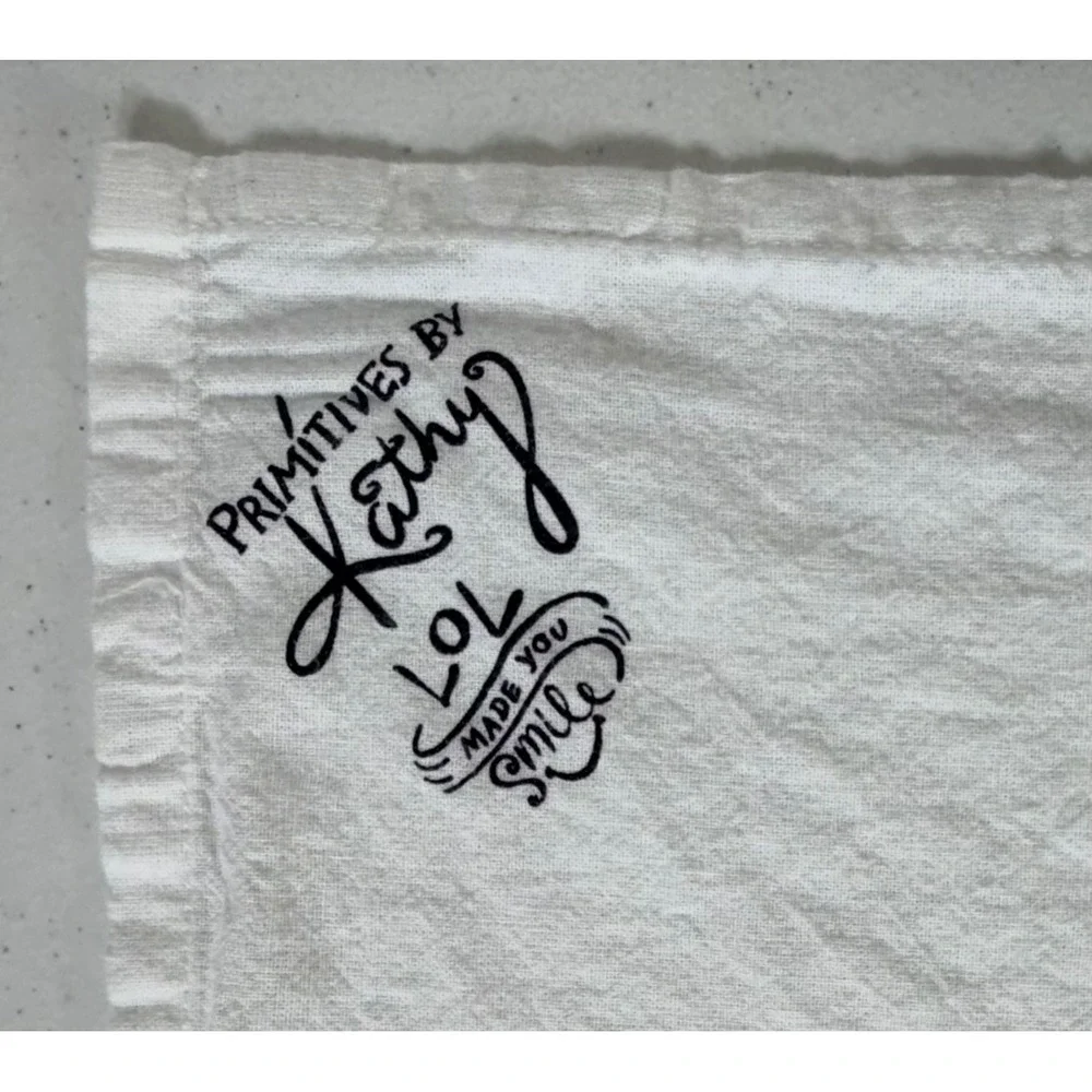 Primitives by Kathy Dish Tea Towel Linen 27x27.5 Famous Momisms Funny Cotton
